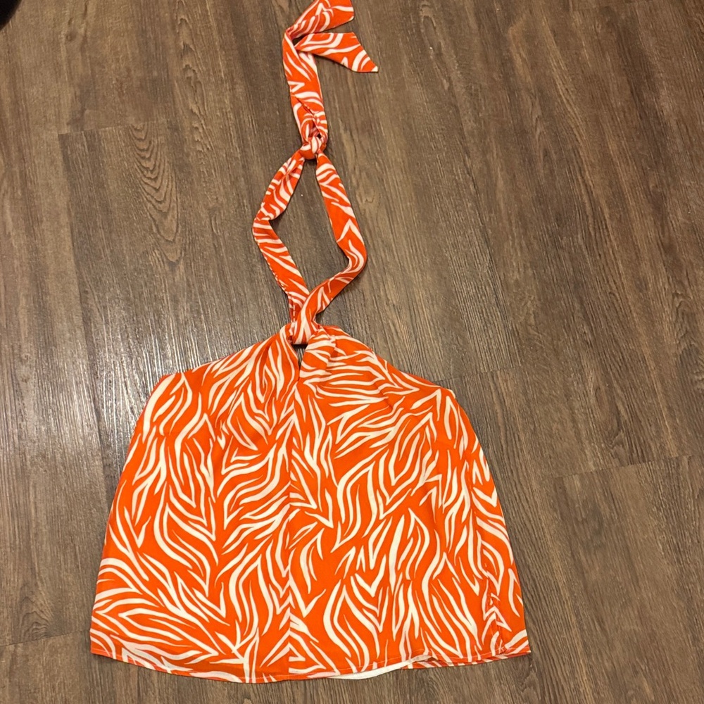 Vince Camuto Orange and White Tank Top